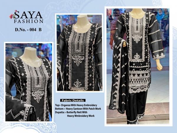 Saya 004 organza Designer Pakistani Suit Collection